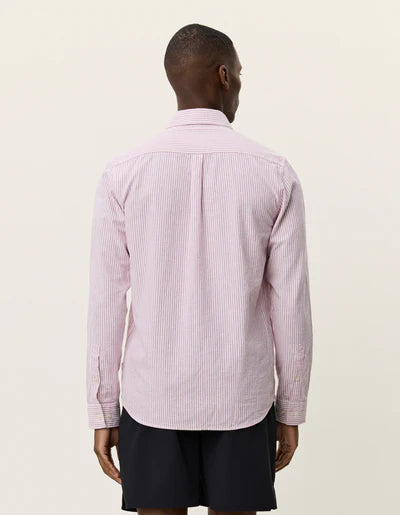 Konrad Stripe Cotton Linen Shirt - Crocus Pink