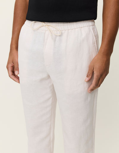 Patrick Linen Pants - Eggnog White