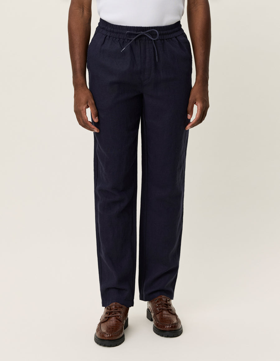 Patrick Linen Pants - Dark Navy