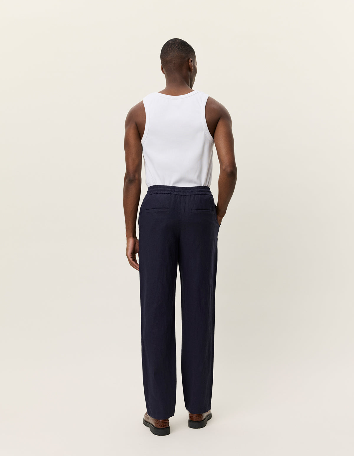 Patrick Linen Pants - Dark Navy