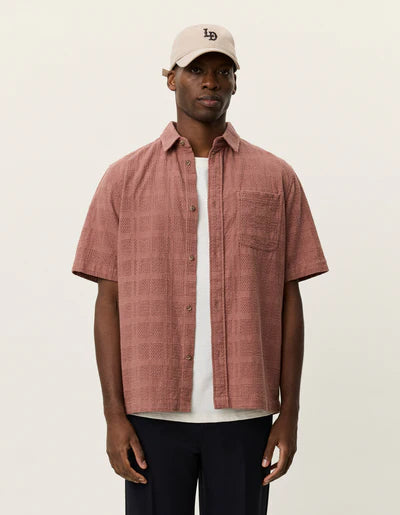 Charlie Short Sleeve Shirt - Cognac Red
