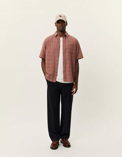 Charlie Short Sleeve Shirt - Cognac Red