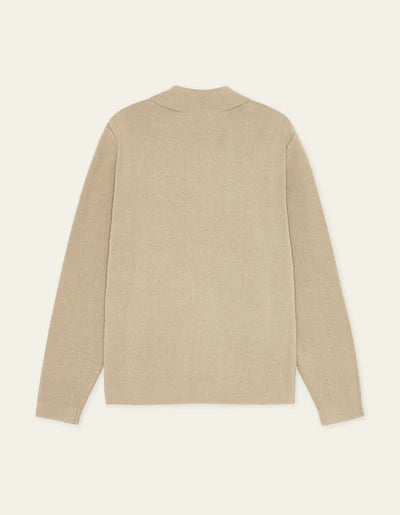 Fischer Cotton Milano Zip Overshirt - Dark Sand