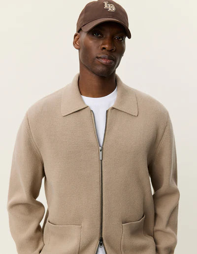 Fischer Cotton Milano Zip Overshirt - Dark Sand