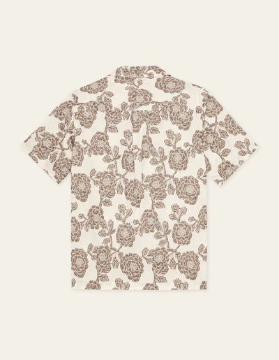 Lesley Flower Jacquard Short Sleeve Shirt - Ivory