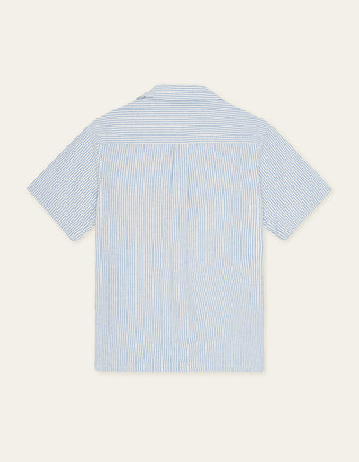 Lukas Stripe Cotton Linen Short Sleeve Shirt - Allure