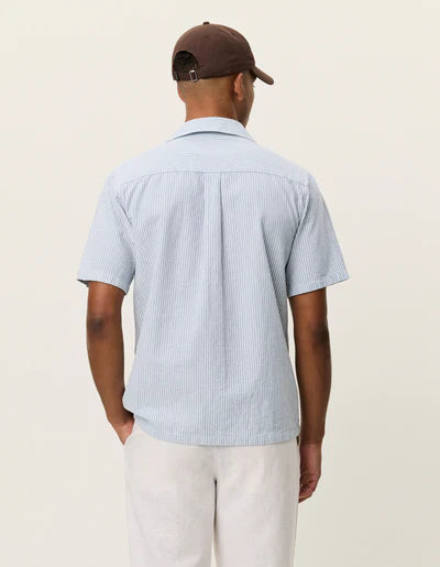 Lukas Stripe Cotton Linen Short Sleeve Shirt - Allure