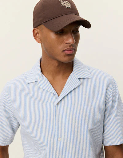Lukas Stripe Cotton Linen Short Sleeve Shirt - Allure