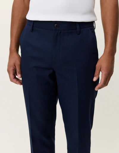 Como Regular Houndstooth Suit Pants - Dark Navy