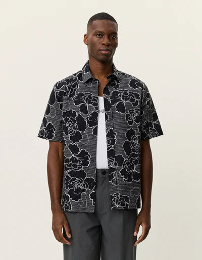 Charlie Poppy AOP Short Sleeve Shirt - Black
