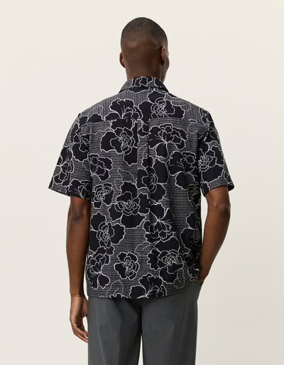 Charlie Poppy AOP Short Sleeve Shirt - Black