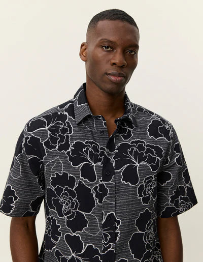 Charlie Poppy AOP Short Sleeve Shirt - Black