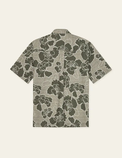 Charlie Poppy AOP Short Sleeve Shirt - Olive Night