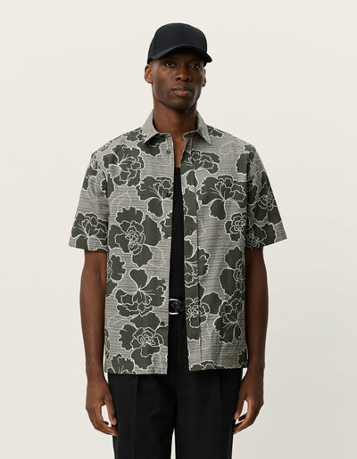 Charlie Poppy AOP Short Sleeve Shirt - Olive Night