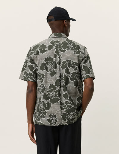 Charlie Poppy AOP Short Sleeve Shirt - Olive Night
