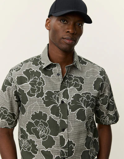 Charlie Poppy AOP Short Sleeve Shirt - Olive Night