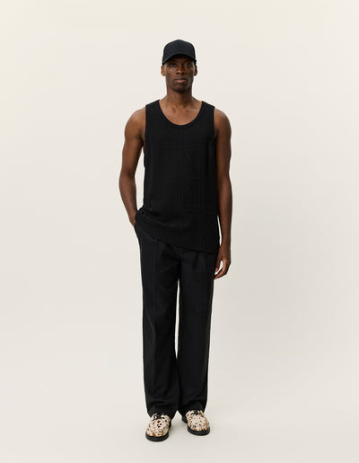 Huxley Pointelle Tank Top - Black