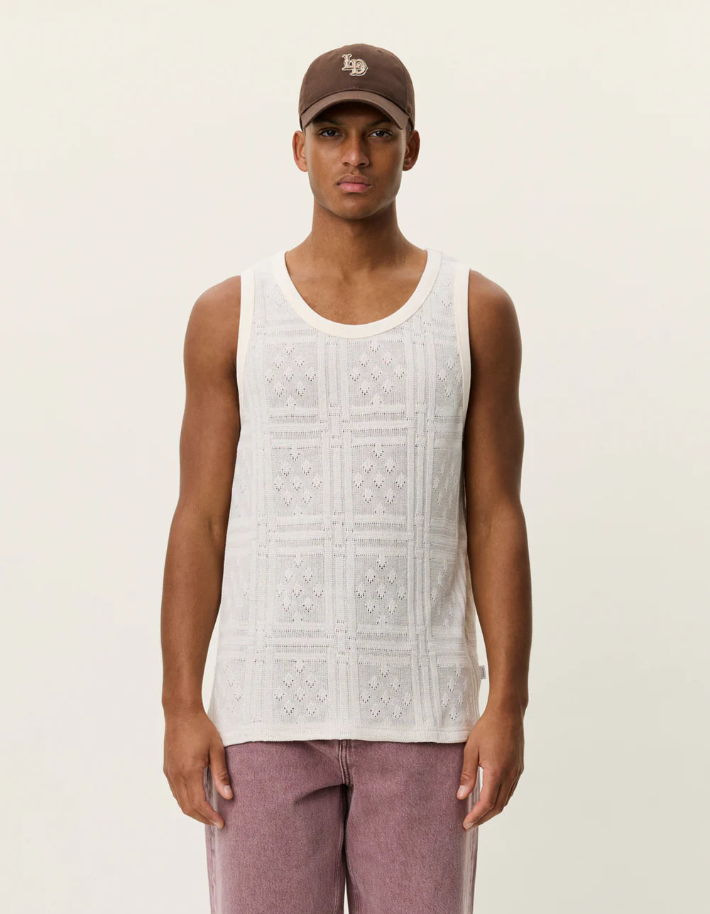 Huxley Pointelle Tank Top - Eggnog White