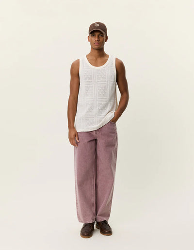Huxley Pointelle Tank Top - Eggnog White