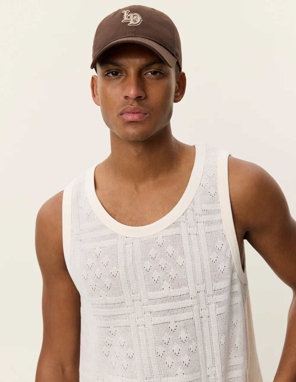 Huxley Pointelle Tank Top - Eggnog White