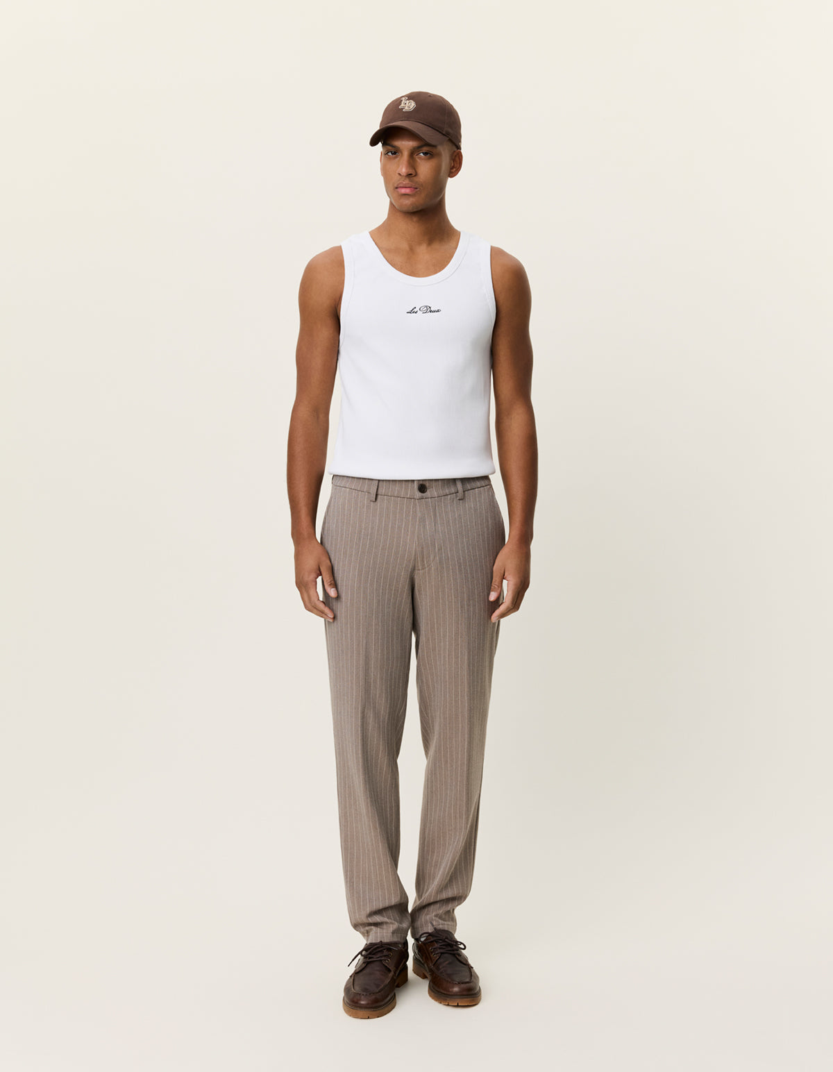 Como Regular Pinstriped Pants - Walnut Brown