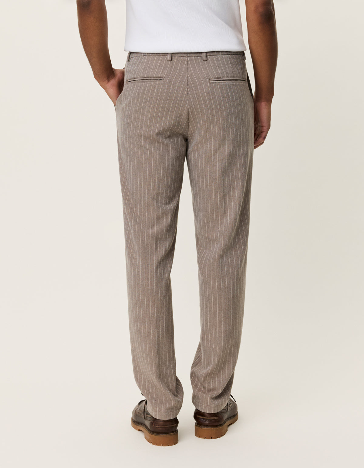 Como Regular Pinstriped Pants - Walnut Brown