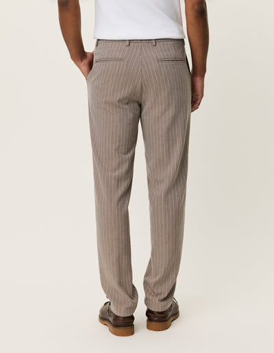 Como Regular Pinstriped Pants - Walnut Brown