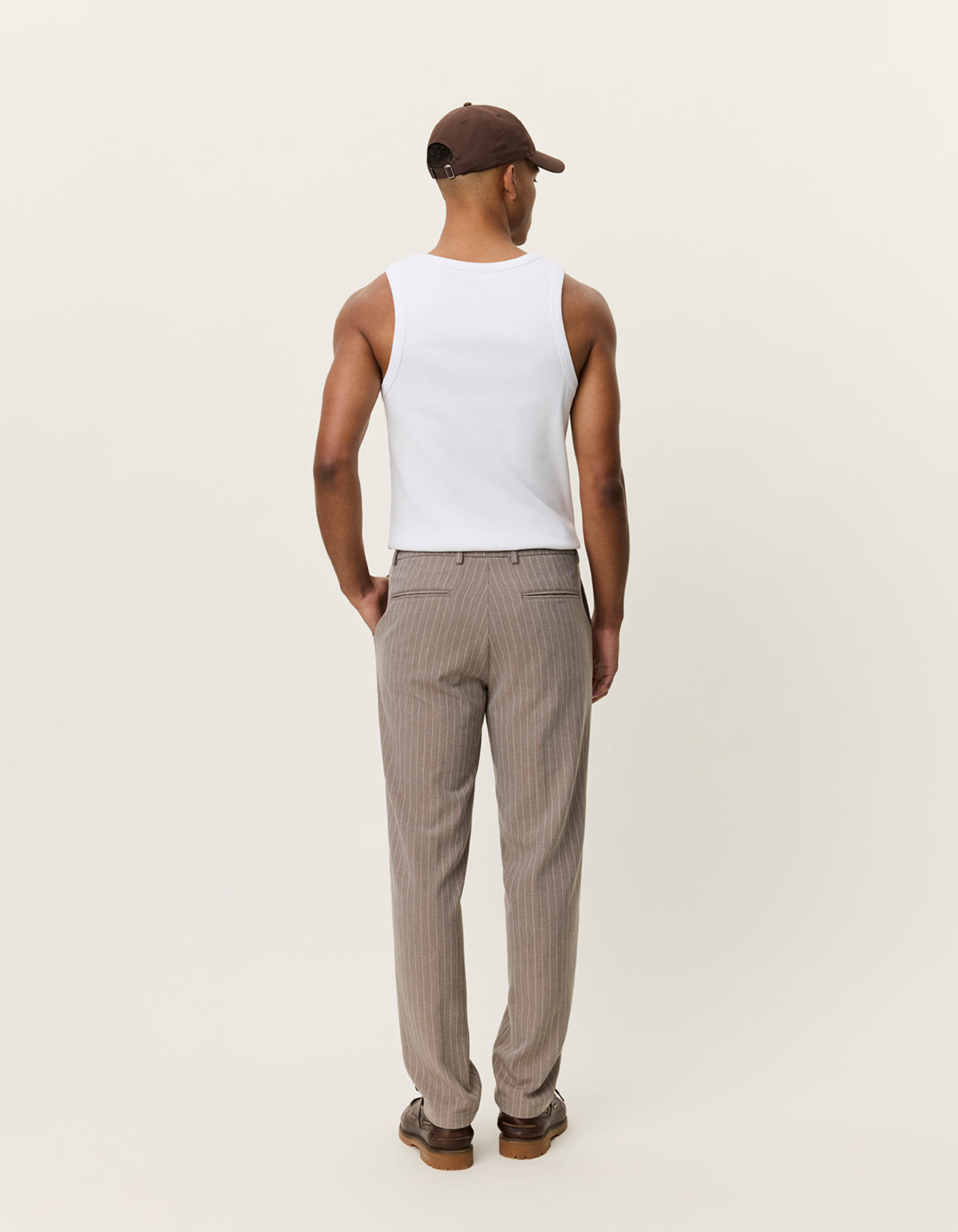 Como Regular Pinstriped Pants - Walnut Brown