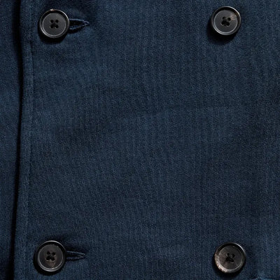 John French Terry Cotton Shawl Cardigan - Carbon Blue