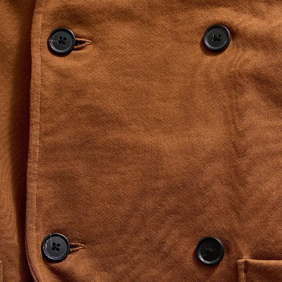 John French Terry Cotton Shawl Cardigan - Oak Brown