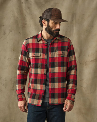 Vintage Flannel Work Shirt - Red Cream Plaid