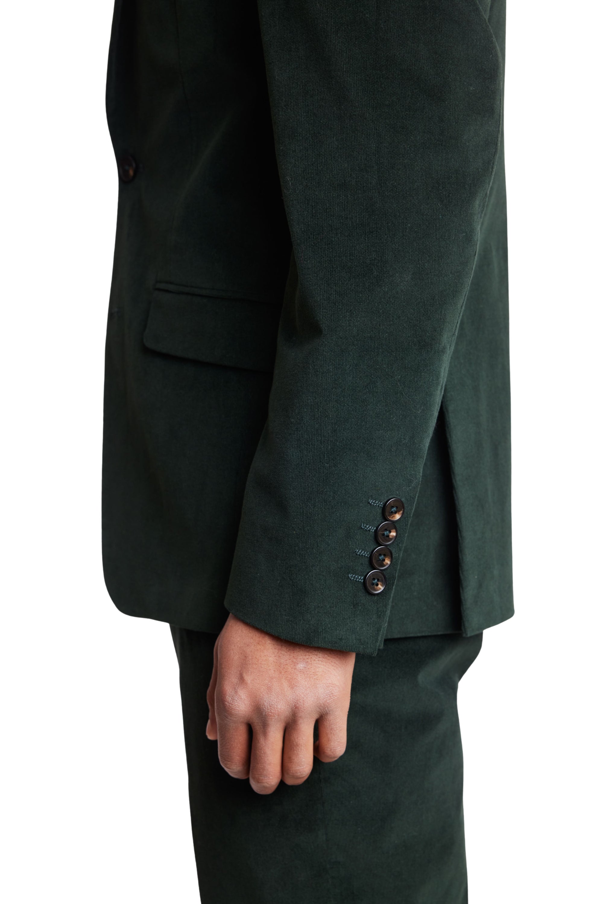 Ashton Slim Peak Jacket - Forest Green Corduroy