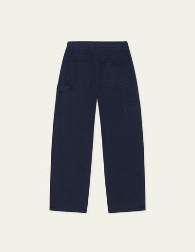 Roi Carpenter Herringbone Pants - Dark Navy