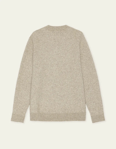 Melange V-Neck Knit - Light Sand