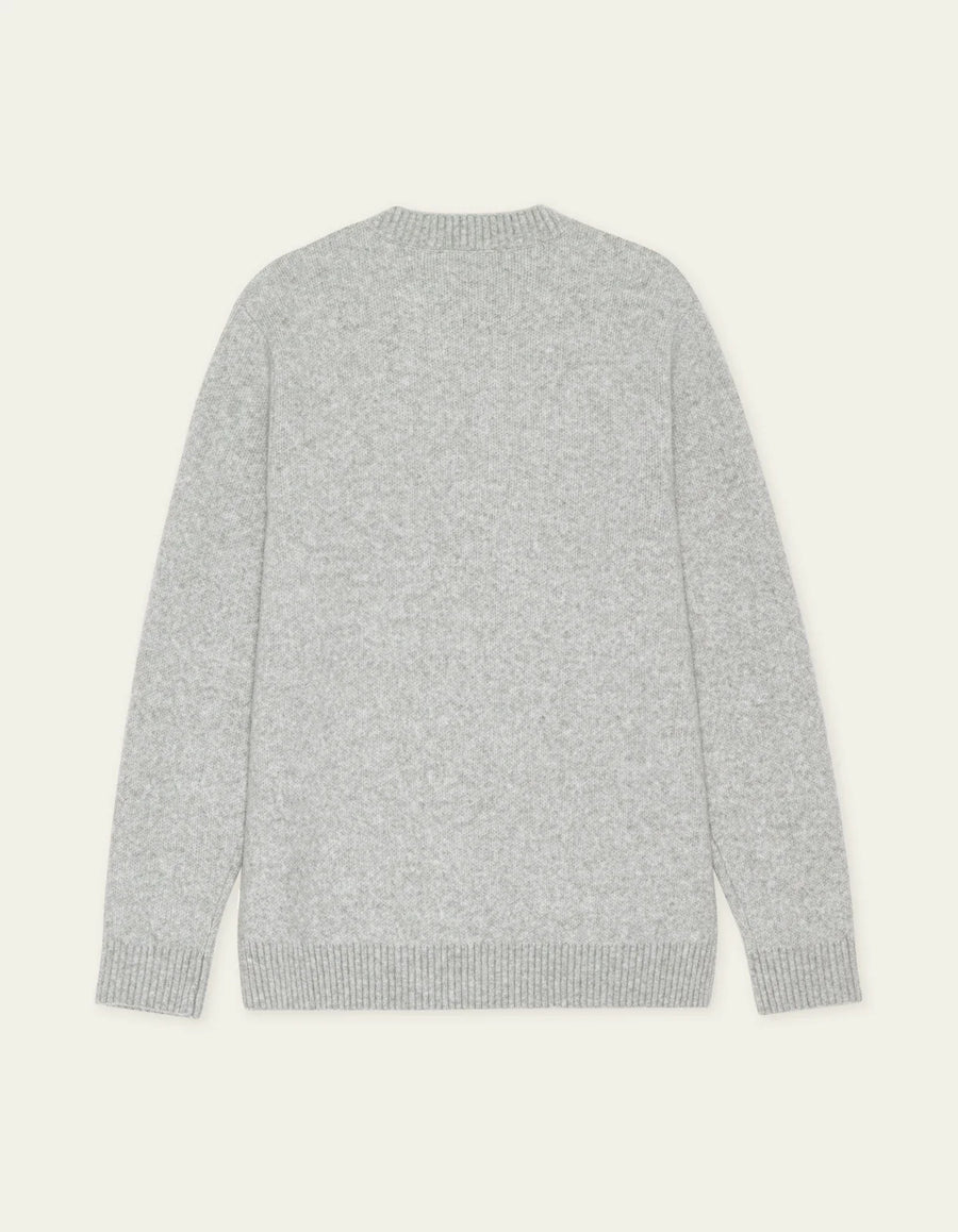 Melange V-Neck Knit - Grey