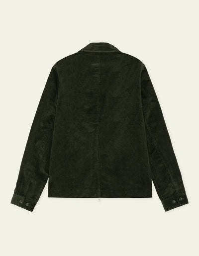 Corduroy Zipper Coach Jacket - Rosin Green