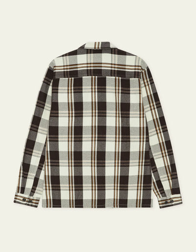 Structured Check Overshirt - Dark Sand