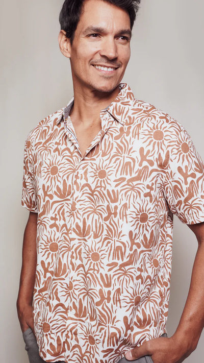 Bondi Heatwave Short Sleeve Button Down - Lotus