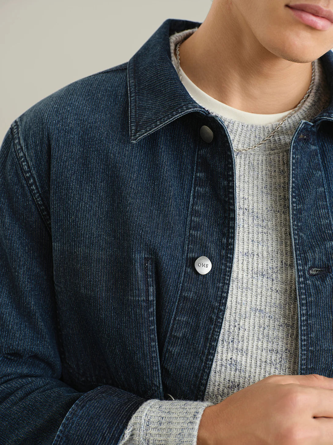 Remi Ripple Denim Jacket - Dark Indigo