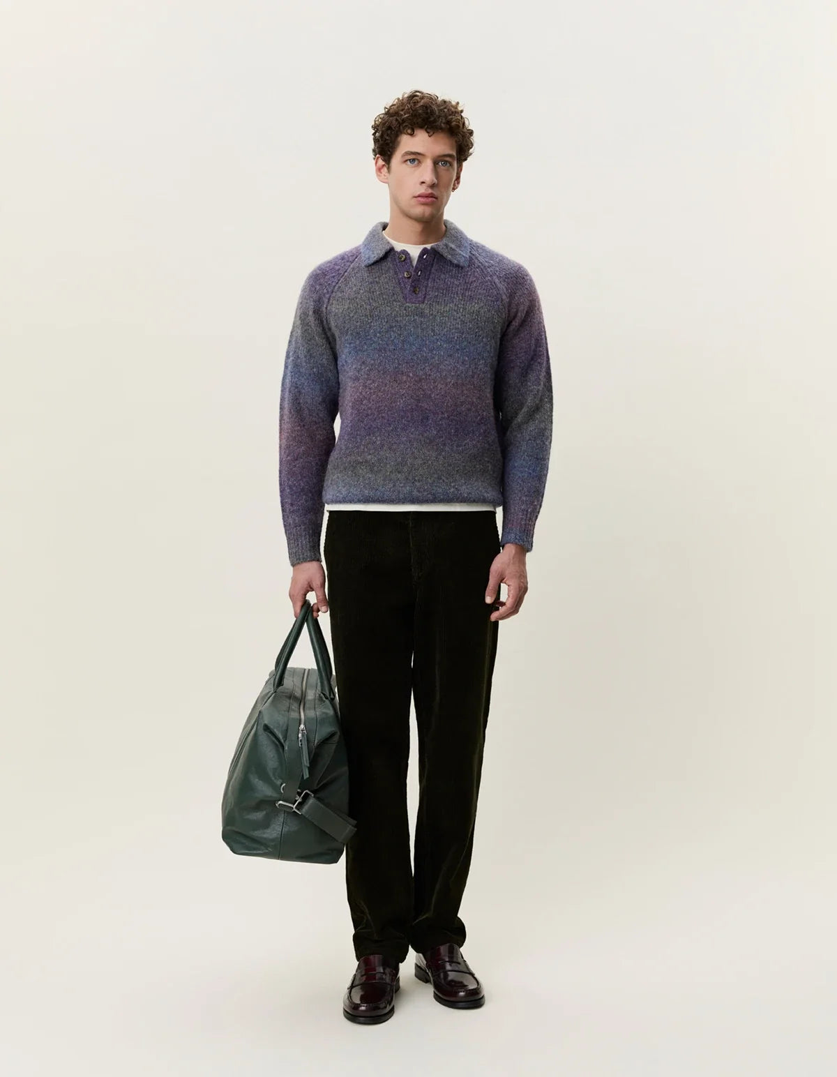 Gradient Knitted Polo - Spiced Plum