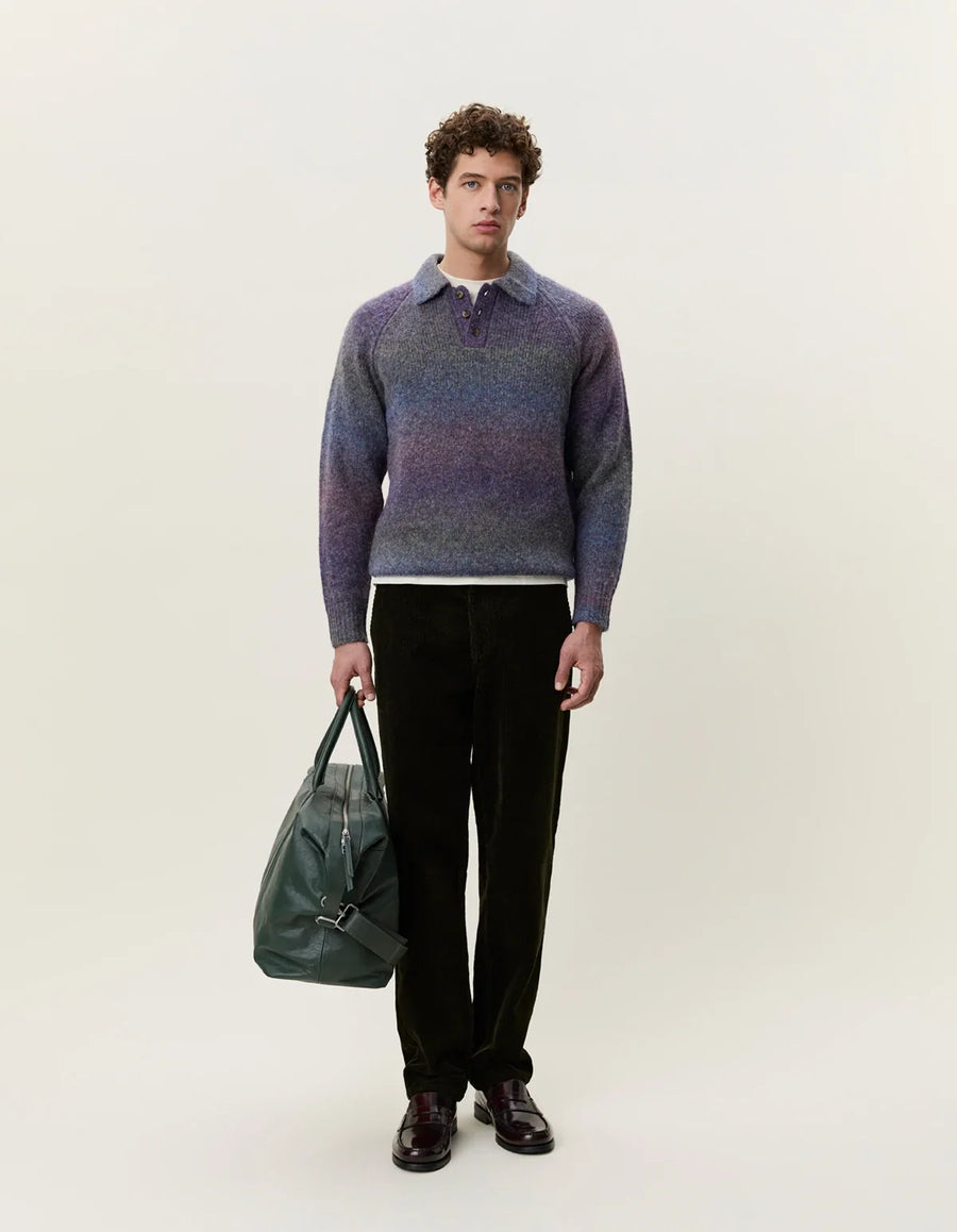 Gradient Knitted Polo - Spiced Plum