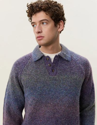 Gradient Knitted Polo - Spiced Plum