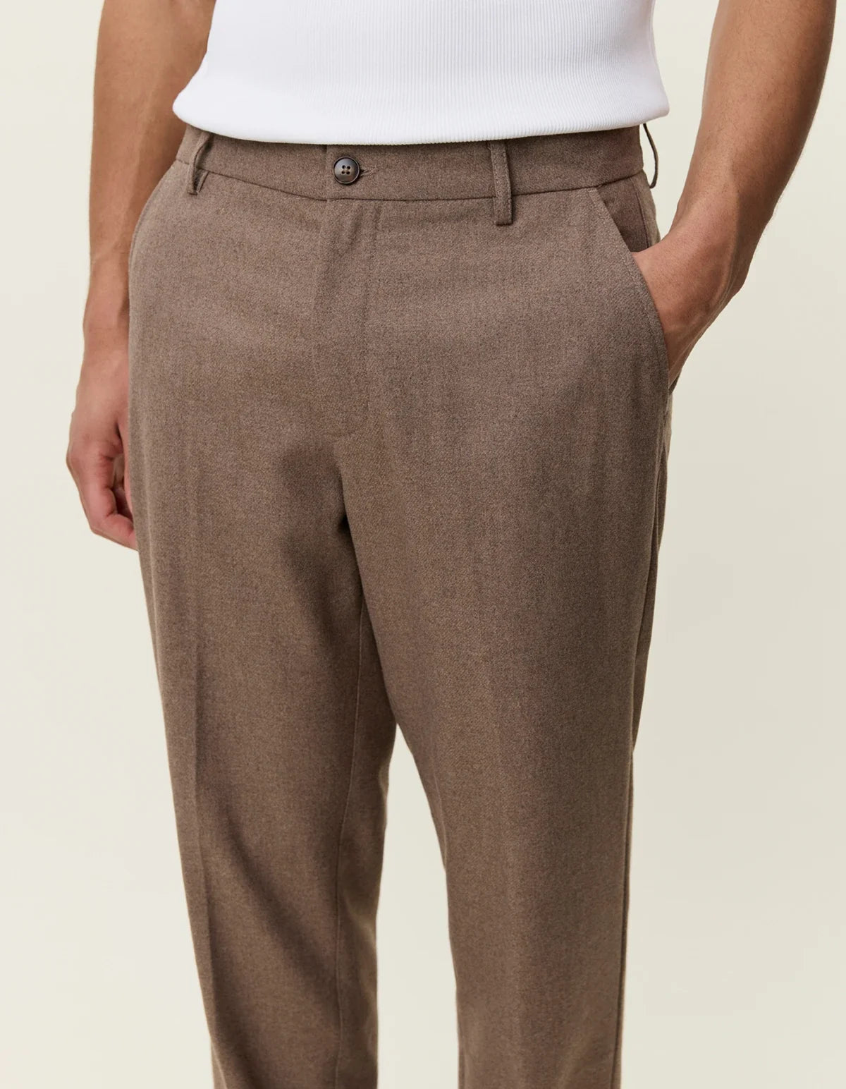 Como Regular Wool Suit Pant - Caribou