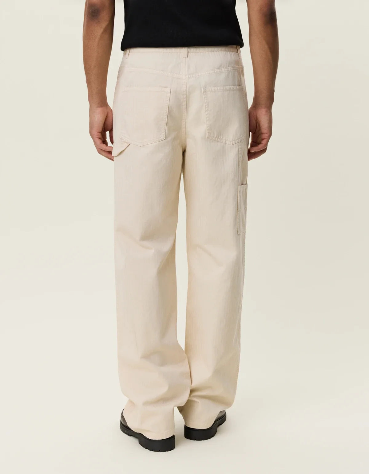 Roi Carpenter Herringbone Pants - Ivory