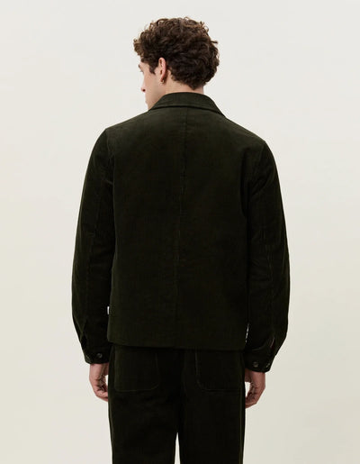 Corduroy Zipper Coach Jacket - Rosin Green