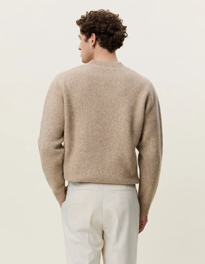 Melange V-Neck Knit - Light Sand