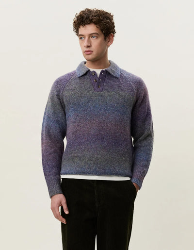 Gradient Knitted Polo - Spiced Plum