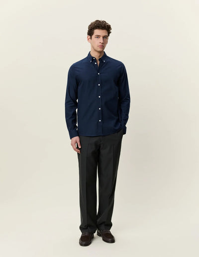 Solid Soft Flannel Shirt - Dark Navy