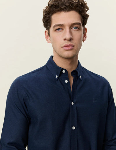 Solid Soft Flannel Shirt - Dark Navy