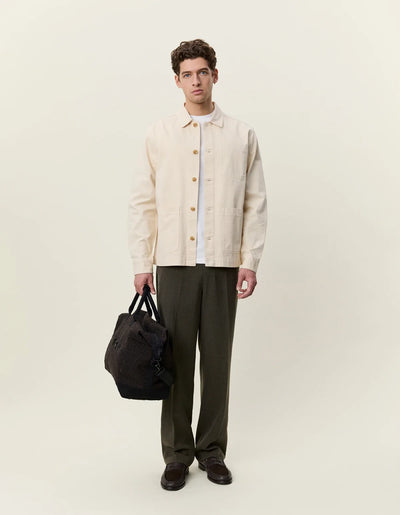 Herringbone Overshirt - Ivory